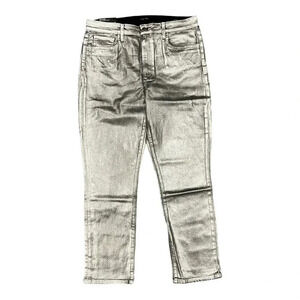 Joe’s Jeans Metallic Silver The Luna High Rise Cigarette Ankle Pants 32